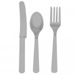 Plastic Cutlery 24 pcs (8 Each: Knives, forks & spoons) Party Supplies- Silver