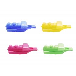 Multicolor Plastic Train Whistles 12ct