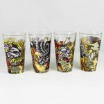 Set of 4 Ed Hardy "Dangerous Women" Pint Glasses