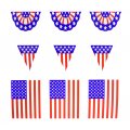 White Plastic USA Banner Set