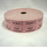 Raffle Roll Tickets, Double W/Coupon, 2000 Tickets Per Roll