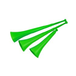 Pack of 6 Vuvuzela - South African Style Collapsible Horn, Green